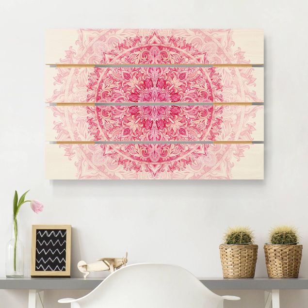 Obrazy na ścianę Mandala akwarelowy ornament różowy