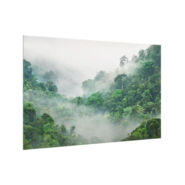 Panel szklany do kuchni - Dżungla we mgle