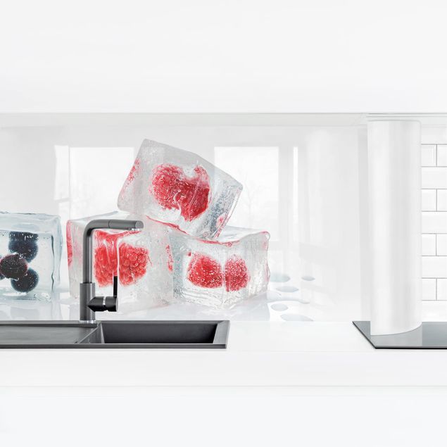 Panel ścienny do kuchni - Owoce w kostce lodu