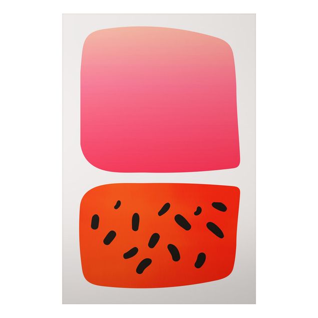 Obrazy do salonu Abstrakcyjne kształty - Melon i róż