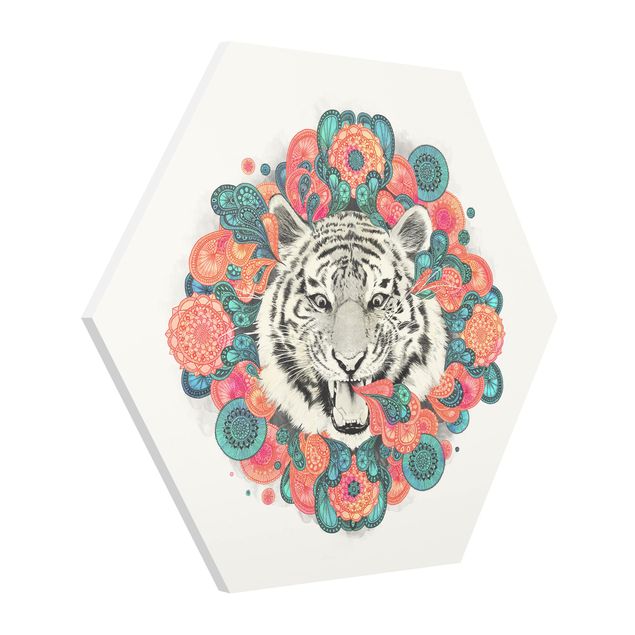 Obrazy zwierzęta Ilustracja tygrysa Rysunek mandala paisley