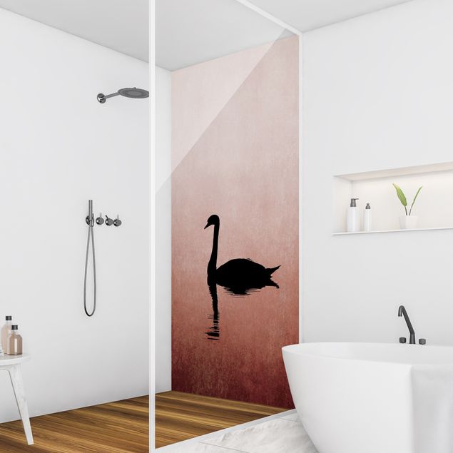 Tylna ścianka prysznicowa - Swan In Sunset