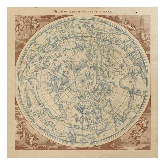 Obrazy na ścianę zabytkowa mapa gwiezdna półkuli południowej