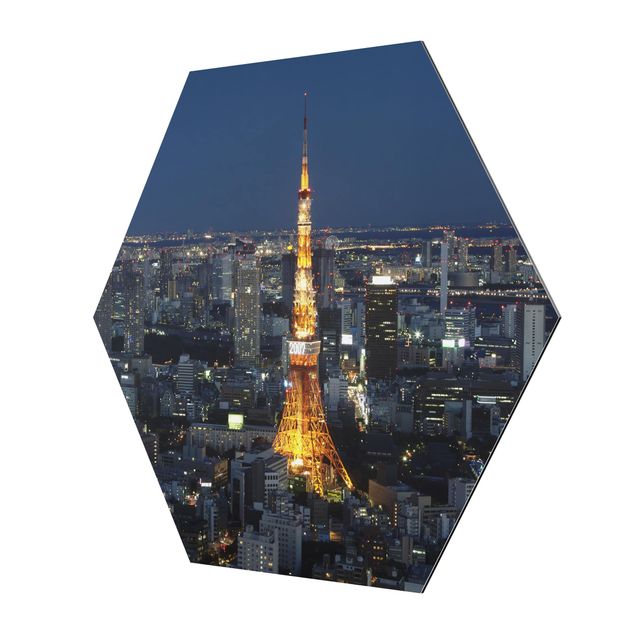 Obraz z niebieskim Wieża w Tokio