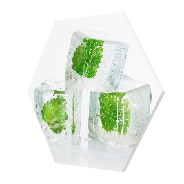 Obraz heksagonalny z Forex - Trzy kostki lodu z melisą cytrynową