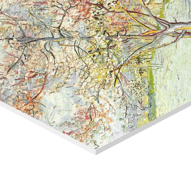Obrazy na ścianę krajobrazy Vincent van Gogh - Kwitnące drzewa brzoskwiniowe w ogrodzie