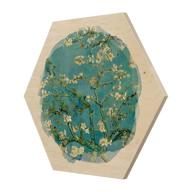 Obrazy na drewnie Akwarele - Vincent van Gogh - Kwiat migdałowca