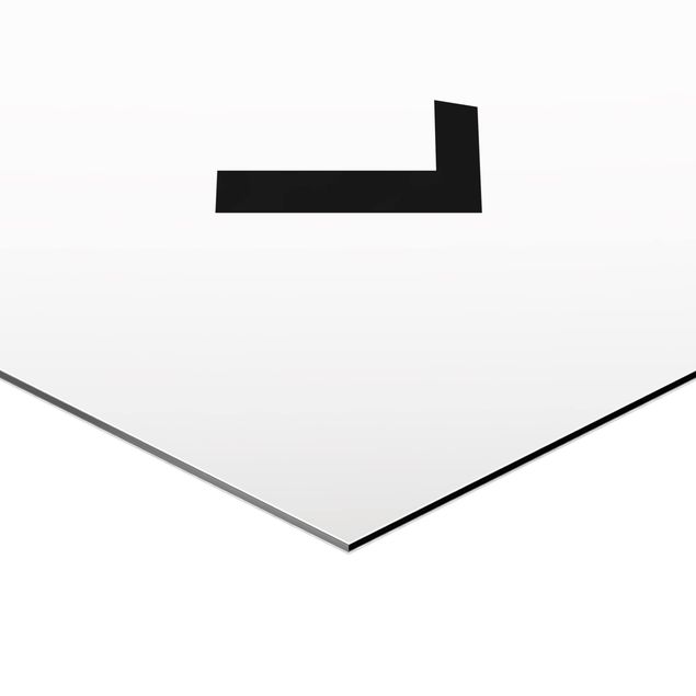Obraz heksagonalny z Alu-Dibond - Biała litera L