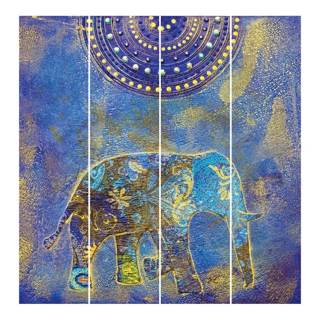 Zasłony panelowe wzory Słonie w Marrakeszu