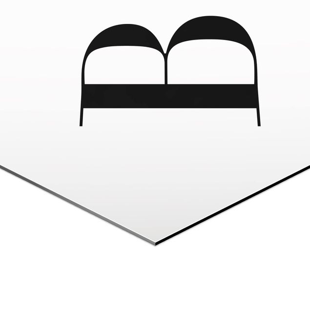 Obraz heksagonalny Biała litera Szeryf B
