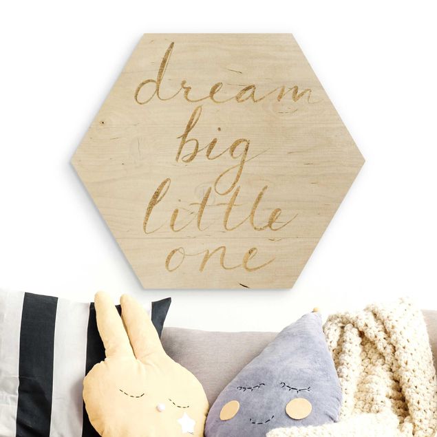 Pokój niemowlęcy i dziecięcy  Ściana drewniana biała - Dream big