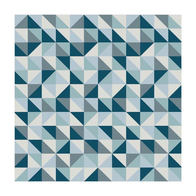 duży dywan do pokoju Wzór niebieskiego trójkąta