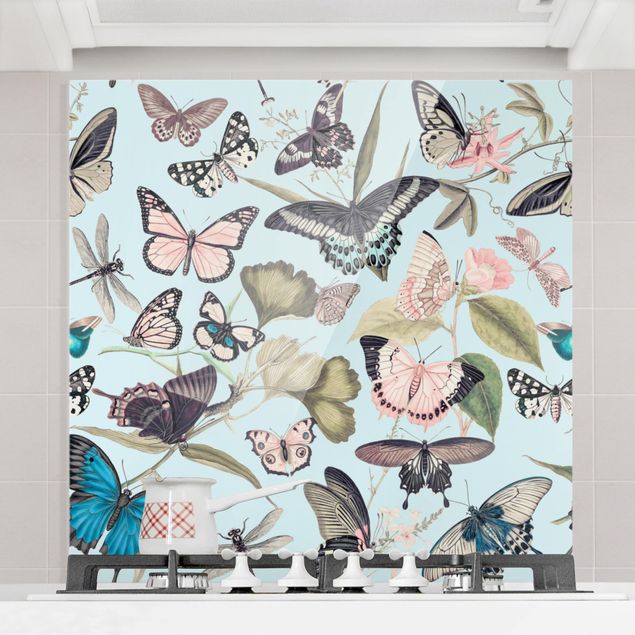 Dekoracja do kuchni Vintage Collage - Butterflies And Dragonflies