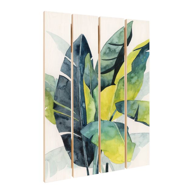 Obraz z drewna - Tropikalne liście - Banan
