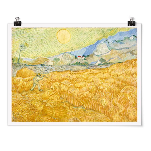 Obrazy impresjonizm Vincent van Gogh - Pole kukurydzy z żniwiarzem