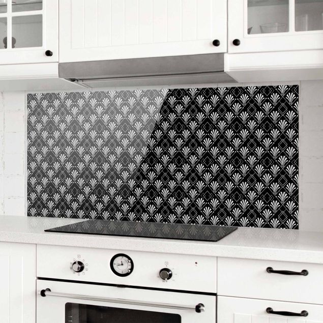 Dekoracja do kuchni Glitter Optics z wzorem Art Deco na czarnym tle