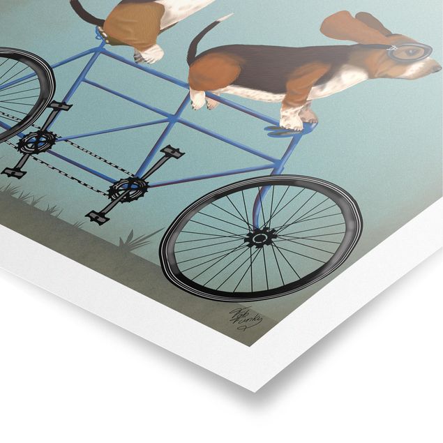 Obrazy ze zwierzętami Wycieczka rowerowa - Bassets Tandem
