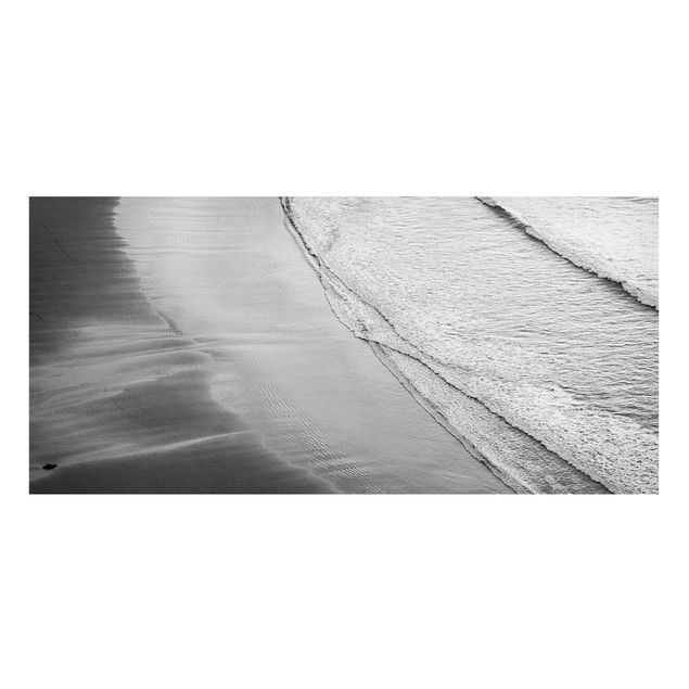 Nowoczesne obrazy do salonu Lekki wiatr na plaży czarno-biały