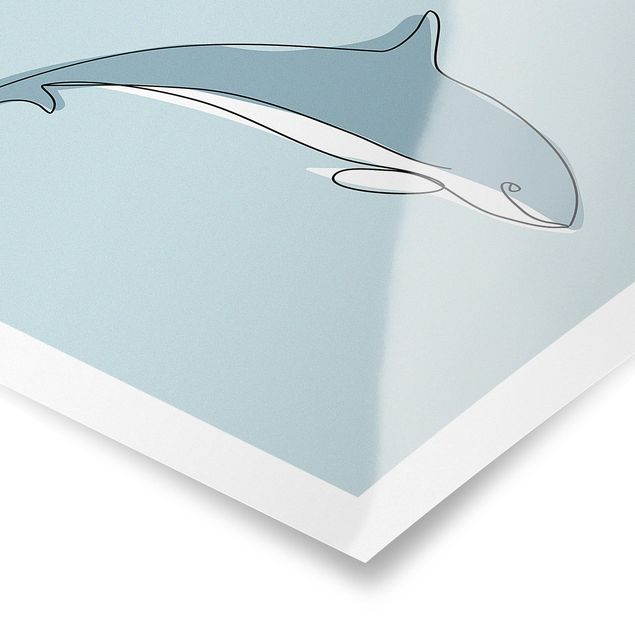 Plakaty zwierzęta Dolphin Line Art