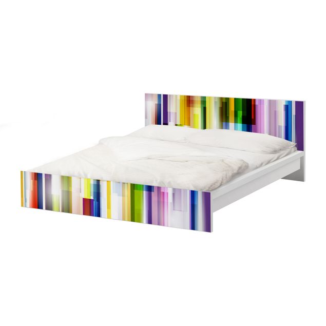 Okleina meblowa IKEA - Malm łóżko 180x200cm - Sześciany tęczowe
