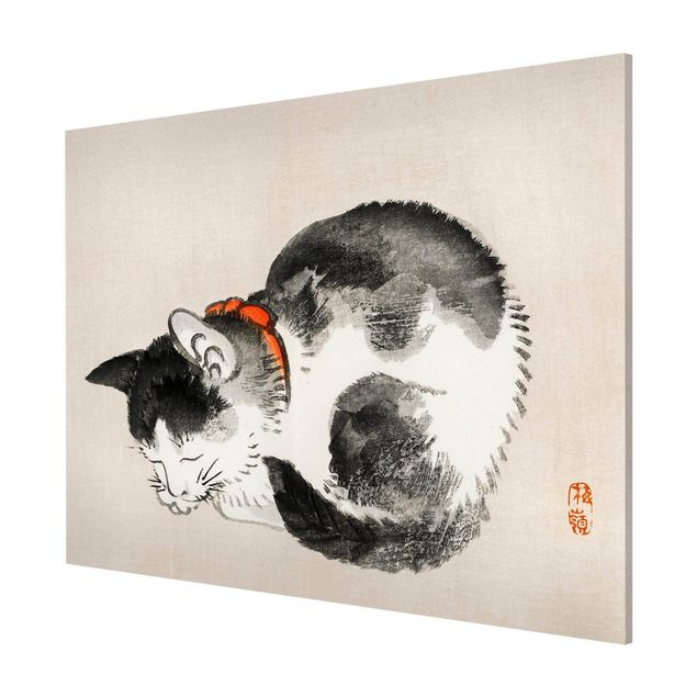 Obrazy koty Rysunki azjatyckie Vintage Śpiący kot