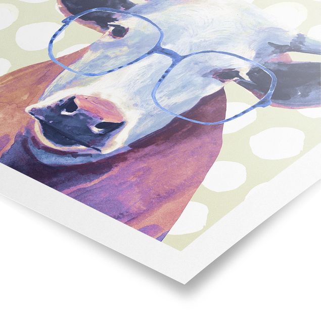 Plakaty ze zwierzętami Brillowane zwierzęta - krowa