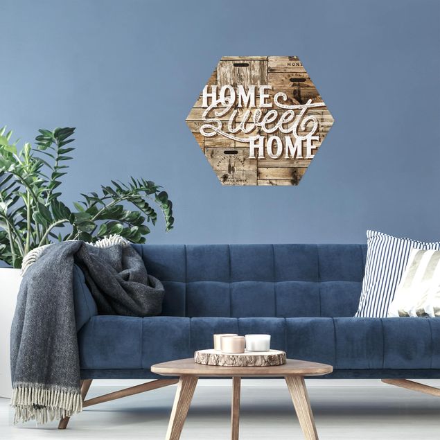 Obrazy nowoczesny Ściana drewniana w stylu "Home sweet home".