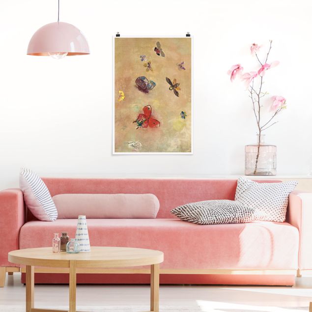 Nowoczesne obrazy do salonu Odilon Redon - Kolorowe motyle