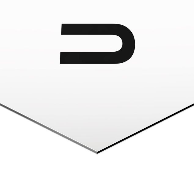 Obraz heksagonalny z Alu-Dibond - Biała litera U