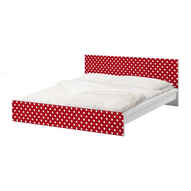 Okleina meblowa IKEA - Malm łóżko 180x200cm - Nr DS92 Dot Design Girly Red
