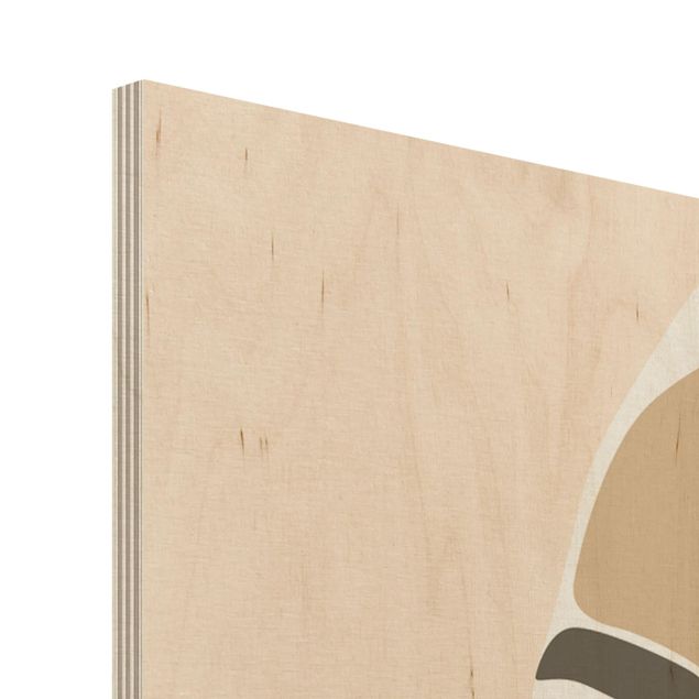 Obraz z drewna - Line Art Portret kobiety Pastelowa szarość