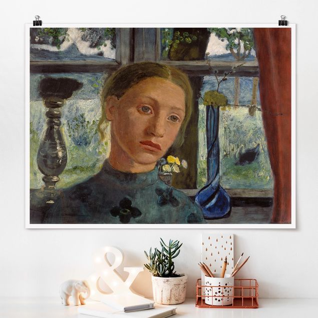 Obrazy ekspresjonizm Paula Modersohn-Becker - Głowa dziewczynki przed oknem