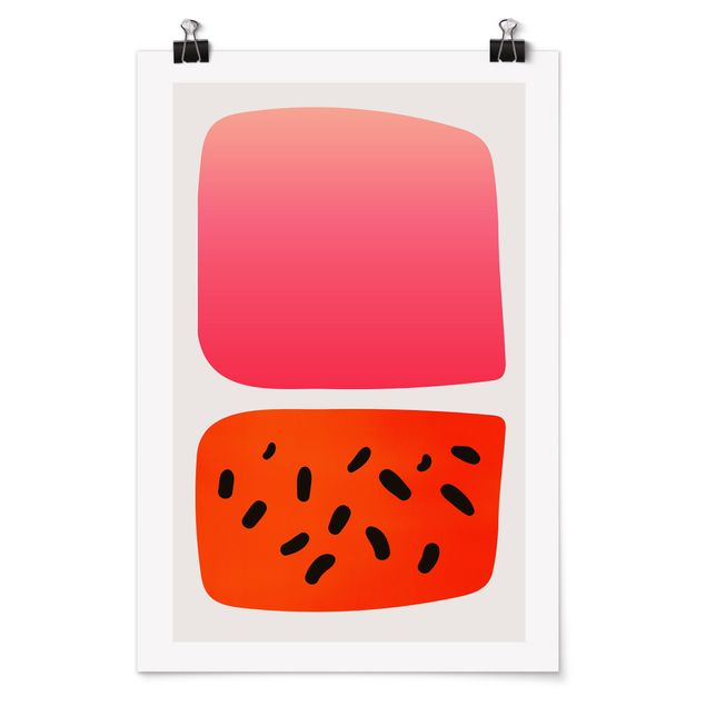 Obrazy nowoczesny Abstrakcyjne kształty - Melon i róż