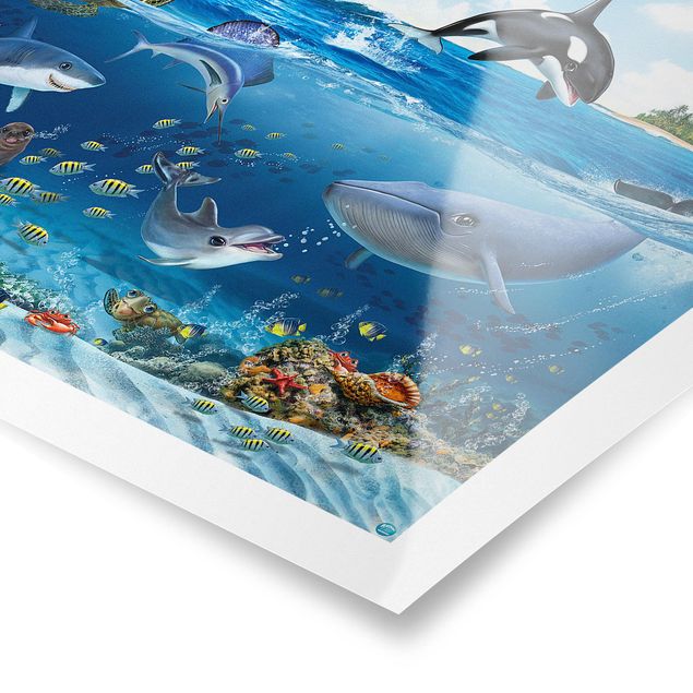 Plakaty ze zwierzętami Podwodny świat z zwierzętami