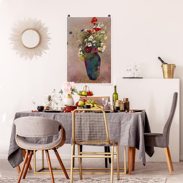 Obrazy do salonu Odilon Redon - Wazon na kwiaty z makami