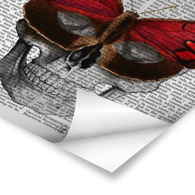 Obraz z czerwonym motywem Ciekawe czytanie - Maska motyla