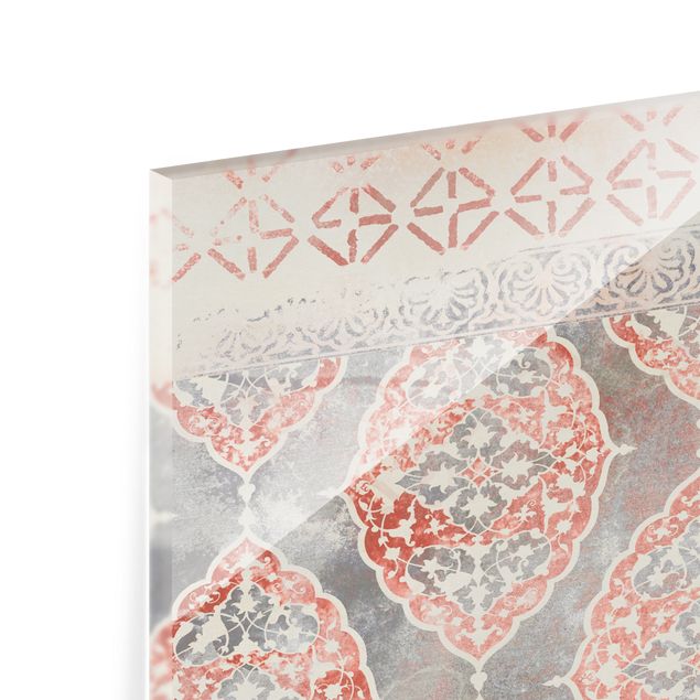Panel szklany do kuchni - Persian Vintage Pattern w kolorze indygo III