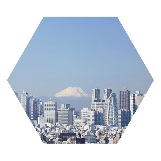 Nowoczesne obrazy Tokio na tle góry Fuji