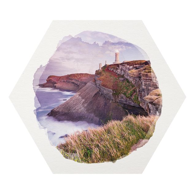 Obrazy krajobraz Akwarele - klif i latarnia morska