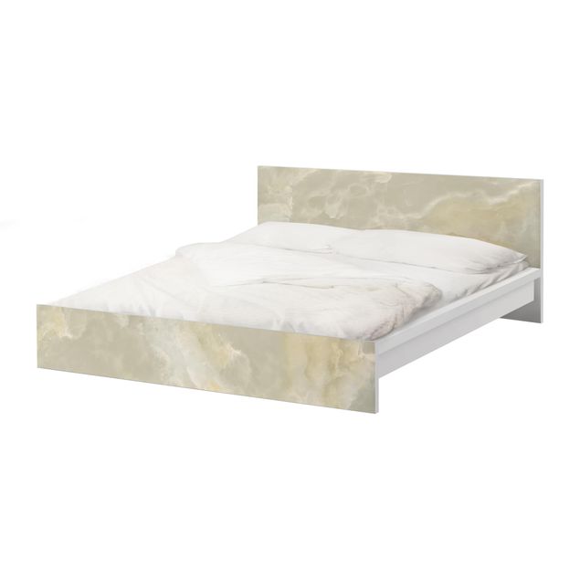 Okleina meblowa IKEA - Malm łóżko 160x200cm - Onyksowy krem marmurowy