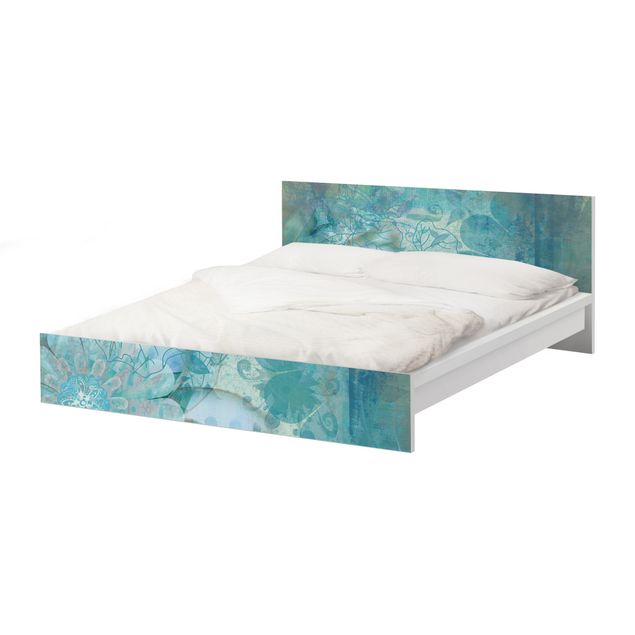 Okleina meblowa IKEA - Malm łóżko 140x200cm - Kwiaty zimowe
