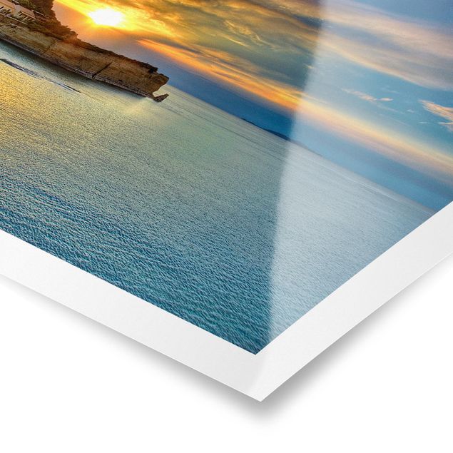 Obrazy plaża Zachód słońca na Korfu