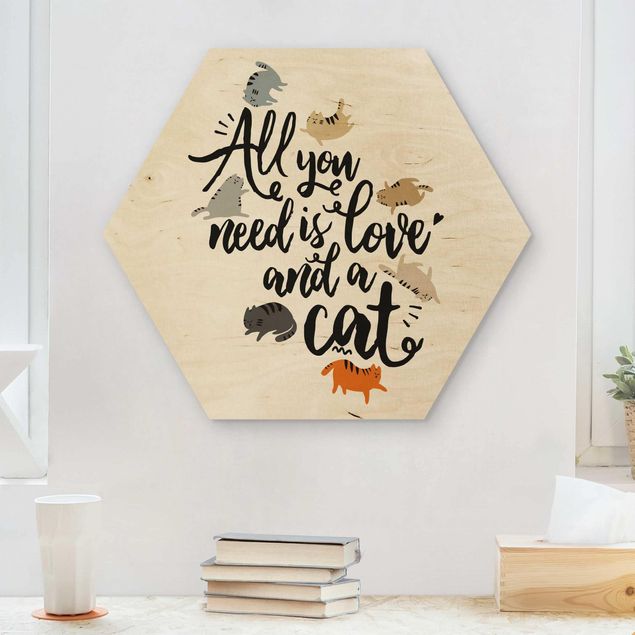 Obrazy na ścianę Wszystko, czego potrzebujesz, to miłość i kot