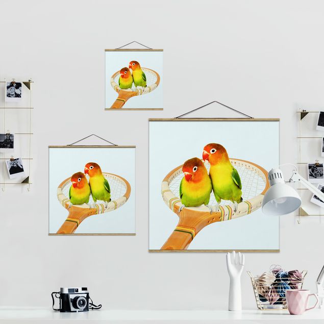 Obraz turkusowy Tenis z ptakami