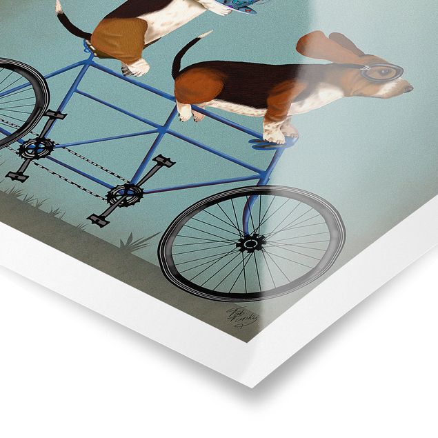 Obrazy ze zwierzętami Wycieczka rowerowa - Bassets Tandem