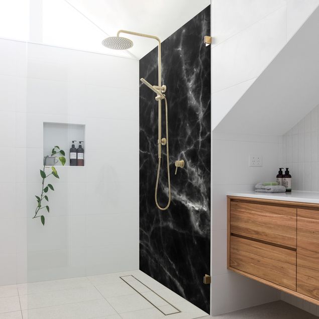 Tylna ścianka prysznicowa - Nero Carrara