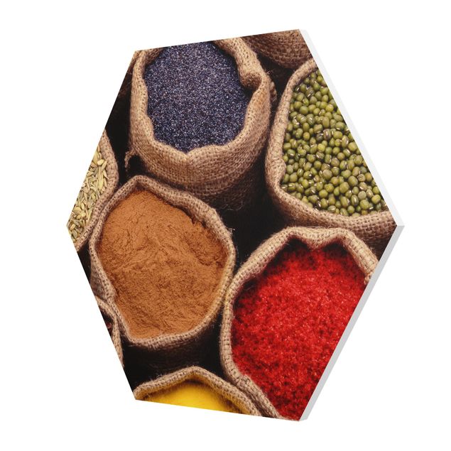 Obraz heksagonalny z Forex - Kolorowe przyprawy