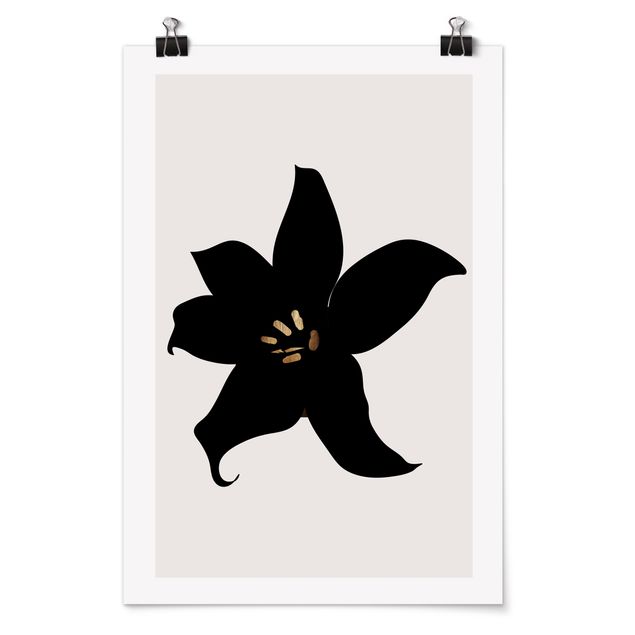 Obrazy nowoczesny Graficzny świat roślin - Orchidea czarno-złota
