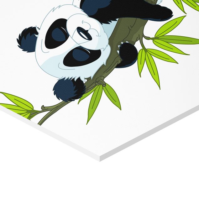 Obraz heksagonalny z Forex 3-częściowy - Zestaw misiów panda