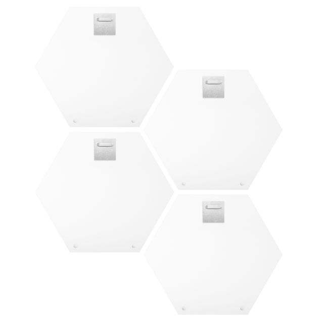 Obraz heksagonalny z Alu-Dibond 4-częściowy - Litery HOME Biały zestaw II